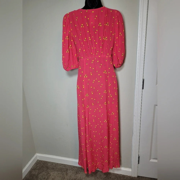 🍋Ghost London Alice Crepe Novelty Lemon Print Maxi Dress sz XS🍋 - Picture 3 of 10